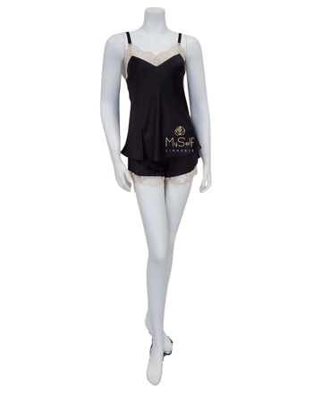 Flora Nikrooz Q80418 Black Gabby Cami and Shorts Set myselflingerie.com